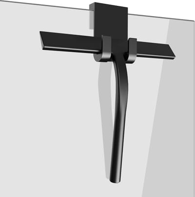 Douchewisser van siliconen met siliconen kern voor douche, badkamer, spiegel, glasreiniging, Tegels (zwart, small)