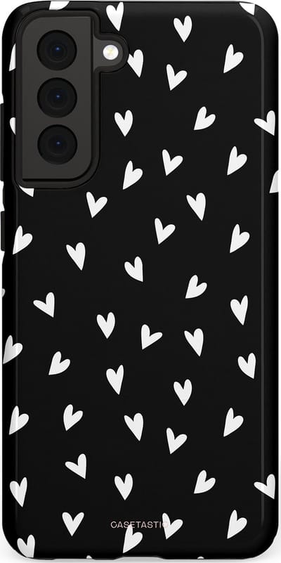 Casetastic Hoesje Geschikt voor Samsung S21 FE - Stijlvolle Beschermende Duo-layer Case - Stippen Hart