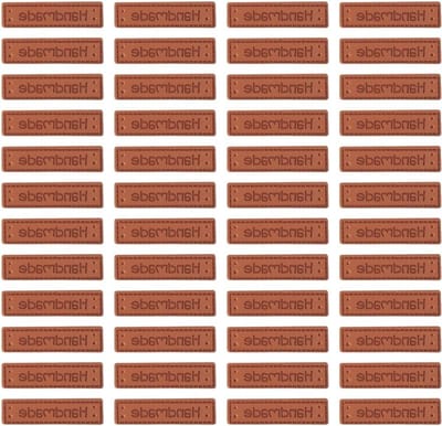 Handgemaakte labels van kunstleer, 50 cm, rechthoekig, voor ambachten, jeans, tassen en schoenen