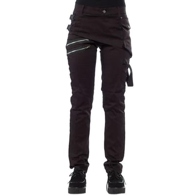 Punk Broek Dames Zwart Rechte Broek Nieuwe Herfst Rave Broek Rock Rits Design Gothic Kleding Plus Size Streetwear Dames XXXXL zwart