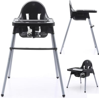 Quvo® Peuterstoel - Kinderstoel - Peuter Stoel - met ligfunctie - Zwart - 92cm x 46cm x 46cm