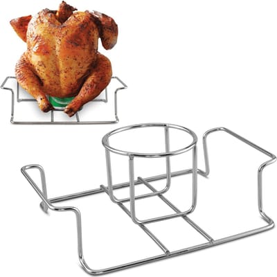 Bierblikjeshouder voor Kip - Roestvrijstalen BBQ-accessoire voor Grill en Smoker - Hoogwaardige Grillstandaard voor Sappige Kip - Geschikt voor Buiten Barbecue Picknick en Kamperen - Duurzaam Keukengerei