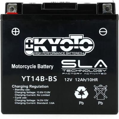 SLA Kyoto-accu voor Yamaha 1300 FJR A/AS-AE TCS 2013 tot 2018 YT14B-BS SLA / 12V 12Ah nieuw