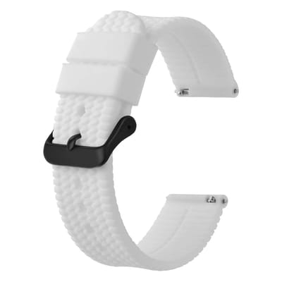 SPHProducts - Silicone Horlogeband - Snelle Ontgrendeling - Waterproof - Wit - Geschikt voor 18mm 20mm 22mm 24mm - Lichtgewicht en Wasbaar