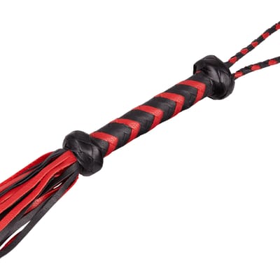 Rimba - Gevlochten Zweep - Flogger - Rood/Zwart