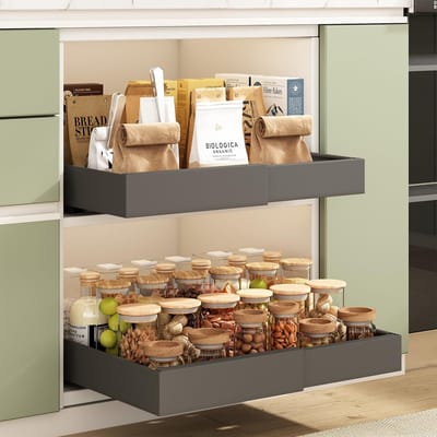 Unyqoos ® Verstelbare Uittrekbare Lade Organizer voor Keuken en Badkamer met Stevige Stalen Constructie