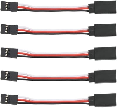 5 Stuks 3" 75mm Servo Verlengkabels, 3-Pin Servo Kabels, 22AWG 60 Kernen Draad voor RC Vliegtuigen en Modelbouw