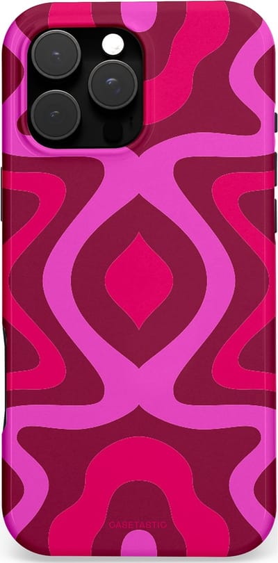 Casetastic Hoesje Geschikt voor Apple iPhone 16 Pro Max Magsafe - Stijlvolle Beschermende Duo-layer Case - Retro golf