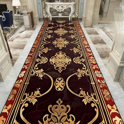 Luxe Lang Tapijt voor Gang in Europese Stijl Rood Tapijt Antislip Trap Vloermat Aanpasbaar Bruiloftzaal Doorgang Gang Tapijt 100*300cm