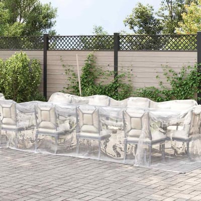 Doorzichtig zeildoek - Beschermhoes - Tuinmeubelen afdekken - Waterafstotend materiaal - 3x6 meter - Transparant