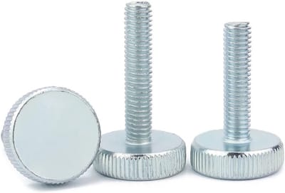 Dunne Draaibouten met Platte Knurled Kop, Carbon Staal, Gegalvaniseerd, M4x10mm, 20 stuks - Ideaal voor Bevestigen, Montage en Klussen