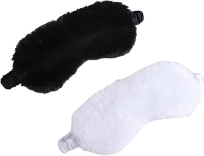 Verstelbare Slaapmaskers voor Volwassenen en Kinderen, Ideaal voor Reizen en Naps, 2 Stuks in Zwart en Wit