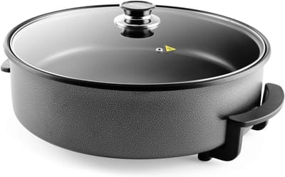 REN® Partypan - Airfryer - Hapjespan - Antiaanbaklaag - Diameter 40 cm - Zwart - 41cm x 47cm x 18cm