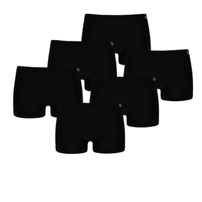 Bamboe Hipster Naadloos - 6-Pack - Voordeelpakket - Zwart / L