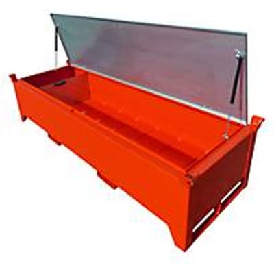 Fluorescentiebuizendoos BAUER SL-N 220, plaatstaal, toegankelijk voor rolstoelgebruikers, verzinkt deksel, afneembaar tussenschot, B 2300 x D 800 x H 530 mm, rood