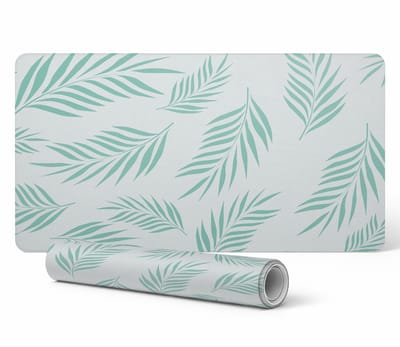 Antislip bureauonderlegger met palmbladerenprint 90x45 cm