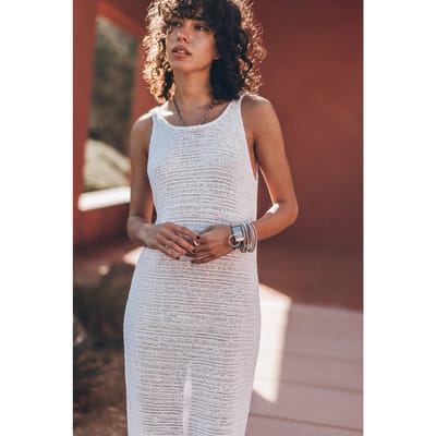 Mikuta The White Long Knitted Dress Ecru Size: XS | Maxi Dresses Outlet | Dames | Ecru