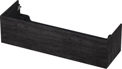 INK wastafelonderkast 1 lade greeploos push to open hout decor 140x45x38cm, houtskool eiken