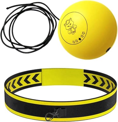 Boks Reflex Bal - Reactie Training - Oog Hand Coördinatie - Verbetert Reflexen - 9cm Gele Bal - Geel