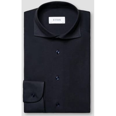 Eton Overhemd Four-Way Stretch Uni Wide-Spread Collar Navy / male