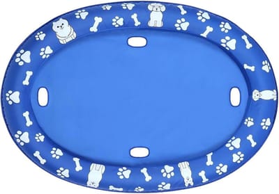 Honden Drijver - Zwemband Hond - Buiten Zwemmen - Capaciteit Twee Honden - 107 x 145 cm - Blauw Wit
