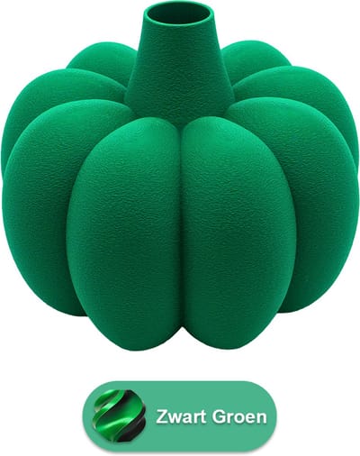 Pomela organische vaas – Decoratieve vaas - Zwart / Groen - 3d geprinte vaas – geschikt voor droogbloemen - :hoogte: