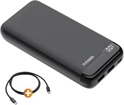 Drivv. Powerbank 20.000 mAh - Inclusief 60W Oplaadkabel - 22.5W Snellaadfunctie - USB / USB-C - Noodpakket - LED