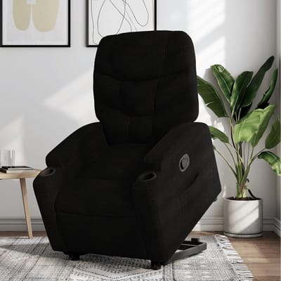 Relaxstoel met opstahulp - Sta-op stoel - Comfortabel zitten - Elektrische opstahulp - 74 x 89 x 100 cm - Zwart