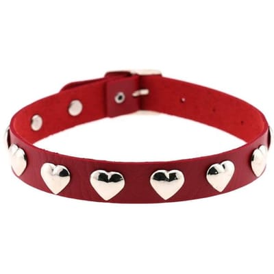 Punk Goth Rode PU Leer Choker Halsband Sexy Spike Nekband Sleutelbeen Kettingen Voor Vrouwen Mannen Sieraden Gotische Accessoires red
