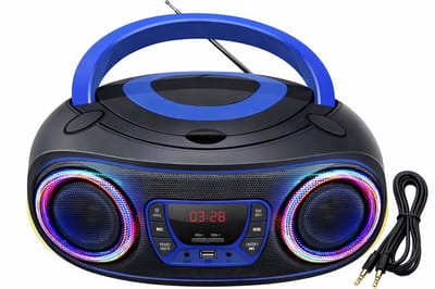 Draagbare Radio CD Speler Kinderen & Volwassenen - Met Bluetooth - Boombox - AUX - FM -SD - USB - Blauw