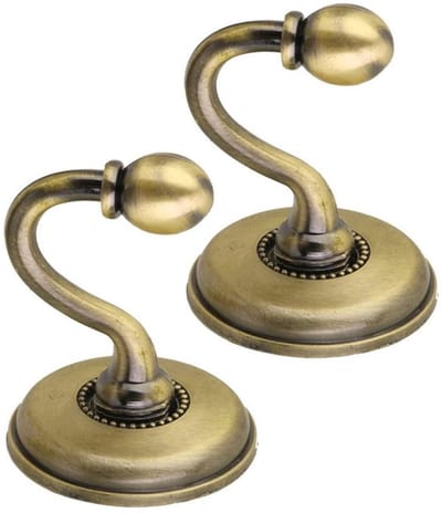Dailygoods- Gordijnhaken Vintage Design - Pommel Holdbacks - Zinklegering - Decoratief - Dikke afgeronde randen - Eenvoudige montage - Haak