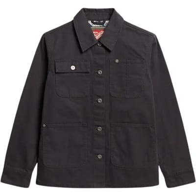 Superdry Chore jas met Borduursel Zwart Grootte: 36