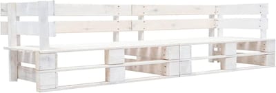 Houten tuinbank - Pallet bank - Buiten Zitten - Duurzaam Ontwerp - 220 cm - Wit