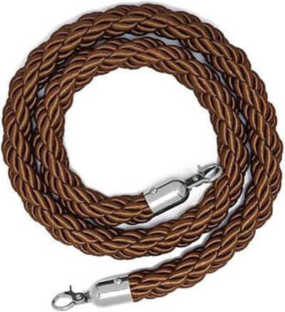 Metalen Karabijnhaak Touw - Scheidingstouw Steunkoord - Veiligheid Controle - Gevlochten Nylon Henneptouw - 100 cm - Zwart