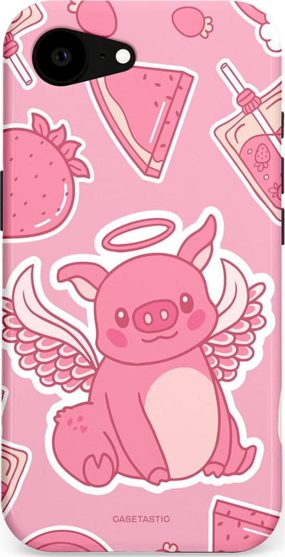 Casetastic Hoesje Geschikt voor Apple iPhone 16e Magsafe - Stijlvolle Beschermende Duo-layer Case - Varken vleugels