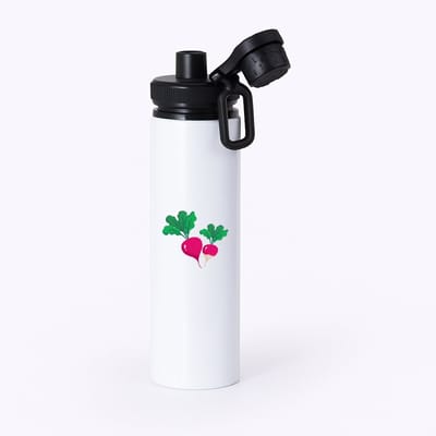 Hacebo® - radijs waterfles met draaidop zwart - Groente - Groente liefhebbers - Rode knol - gezond eten - water fles - 850ML