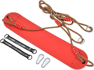 Schommelzitje Set - Schommelbord Kinderen - Buiten Spelen - Verstelbaar Touw - 66.5 x 14 cm - Zwart