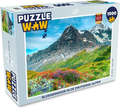 Puzzel Bloemenweide in de Zwitserse Alpen - Legpuzzel - Puzzel 1000 stukjes volwassenen