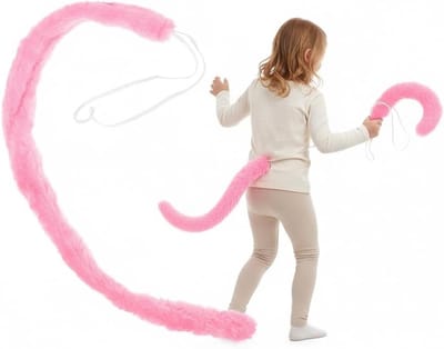 Dierenstaart voor eindexamenbal en kostuumfeest - Roze accessoires voor verkleden en cosplay, 2 stuks