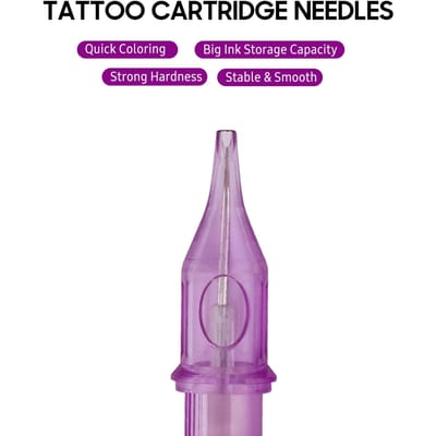 10 stuks 9RM Tattoo Cartridge Naalden Tubes Hand Poke Gesteriliseerde Naald Accessoires Kit Set Tattoo 9RS purple
