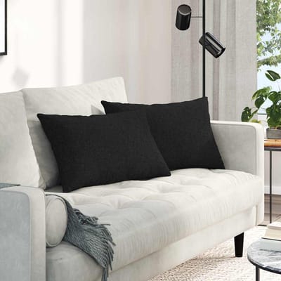 vidaXL - Zitkussens - 2 - st - Stof - Zwart - 60 - x - 40 - cm