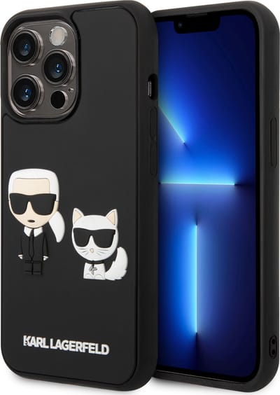 Karl Lagerfeld Telefoonhoesje voor Apple iPhone 14 Pro - TPU Back Cover - Bescherm je Telefoon - Zwart
