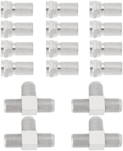Allecto - F T stuk Splitter - Antenne Adapter - Zilver - Coax Splitter - Ideaal voor Kabel-tv en Satellietontvangst