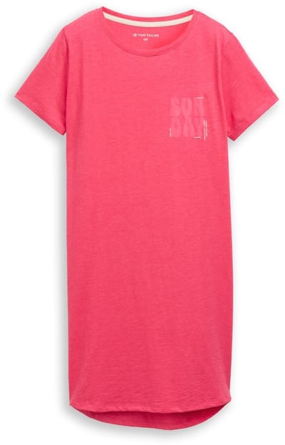 Tom Tailor - Nachthemd van katoenmix - Maat 36 - red-medium-solid