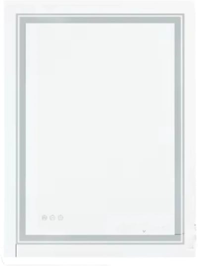 Novalio Badkamerspiegel - 80x60cm - Geen condens - Met verwarming en LED verlichting - Touchpad - Spiegel voor badkamer - Rechthoekig