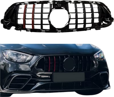 Grill compatibel met Mercedes E Klasse W213, S213 Facelift (2020-2024) B-Look Glans Zwart/Rood