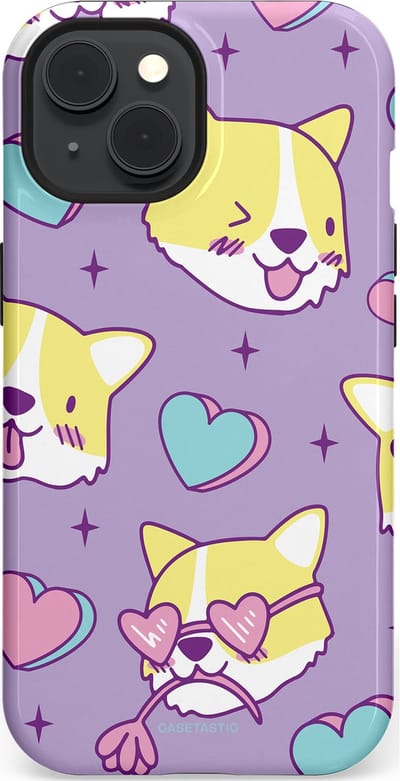Casetastic Hoesje Geschikt voor Apple iPhone 15 Magsafe - Stijlvolle Beschermende Duo-layer Case - Liefde is een Corgi