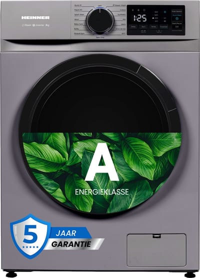 Heinner HWM-M914IVNSA+++ Slanke Wasmachine 9 kg – 1400 tpm – Energieklasse A – Digitaal display – 15 programma’s – Zilver – 5 Jaar Garantie