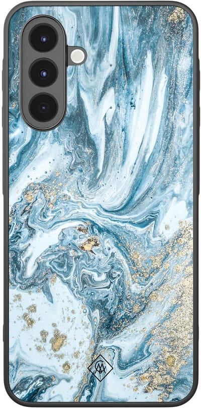 Casimoda® hoesje - Geschikt voor Samsung Galaxy A16 - Marble Sea - Zwart TPU Backcover - Marmer - Blauw