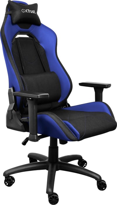 Trust GXT 714B Ruya - Ergonomische Gamestoel - 3D-armleuningen - Ademende Stof en PU-leer - Tot 150 kg - Blauw